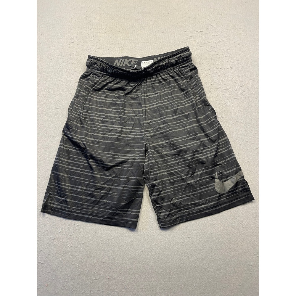 Nike Dri-FIT Shorts 100% Polyester Black Grey Striped Small Mens